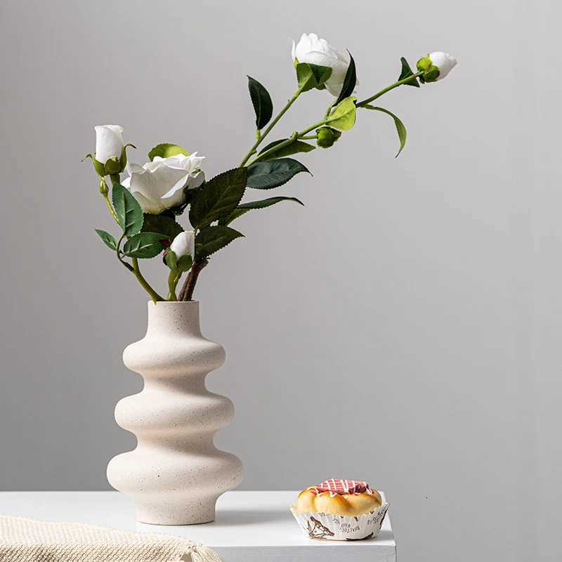 Plastic White Vase He Living Ro TV Cabinet Decorative Ornaments Flower Table Decoration Crafts 215145cm Y251201
