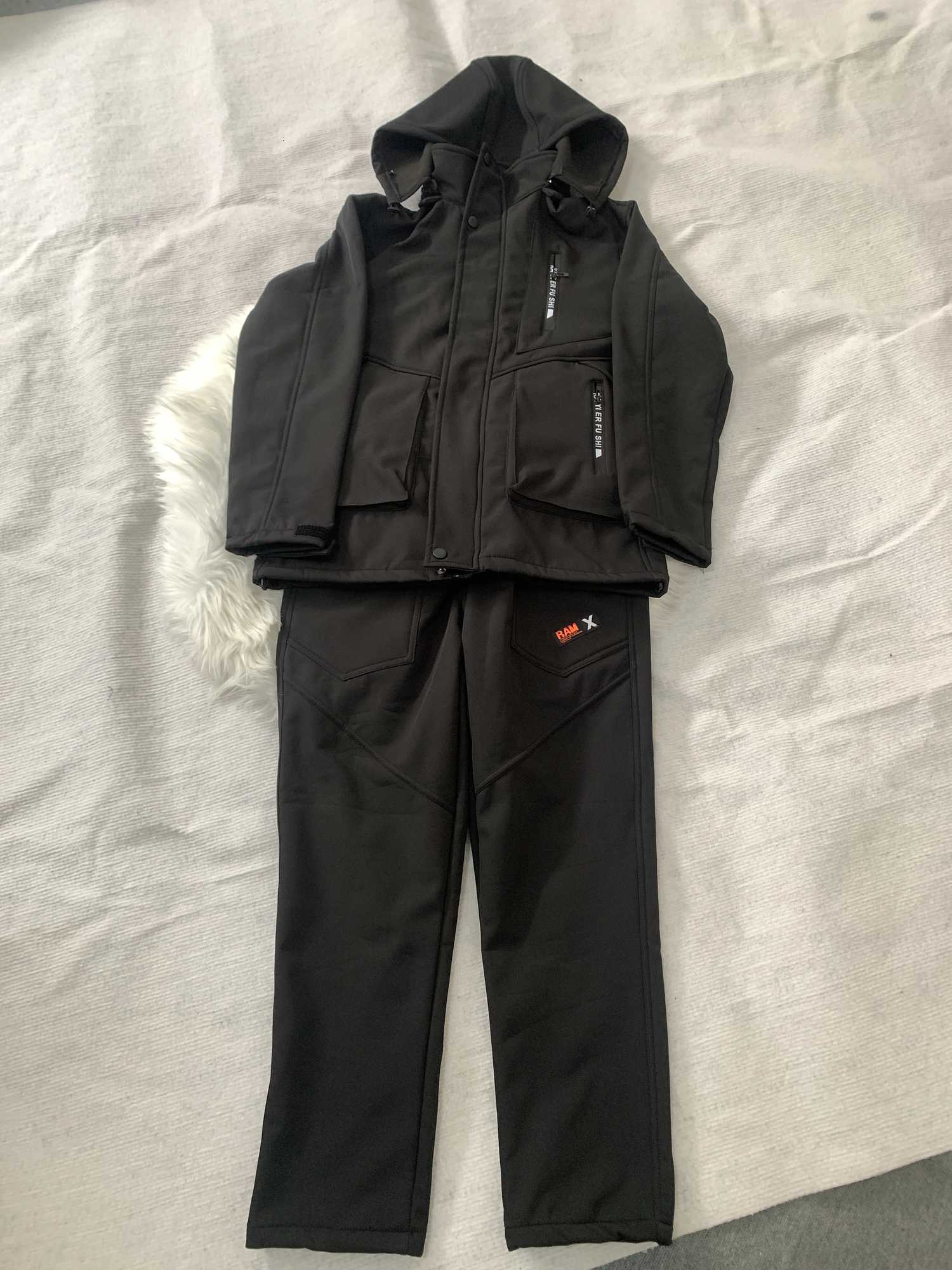 2025 New Winter Thermal Fleece Ski Jacket Pants Set Men Women Waterproof Windproof Outdoor Climbing Work Suit Mens Sweats Set M251201 - view 7