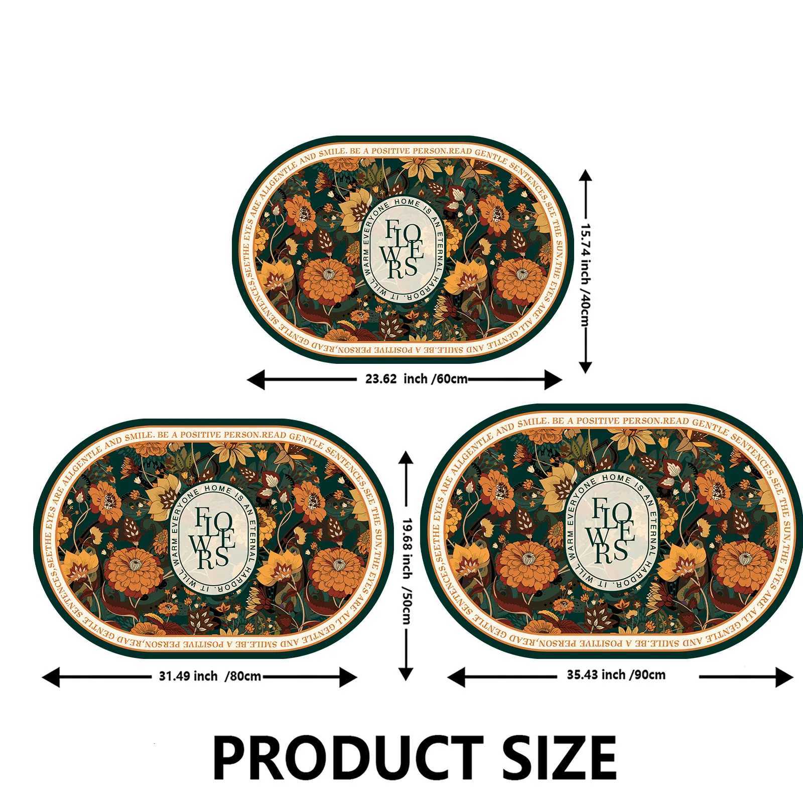 Floral Bathro Bath Mat Quick Dry Non-slip Foot Mats Super Absorbent Shower Rugs Toilet Pad Doormat Washable H251129