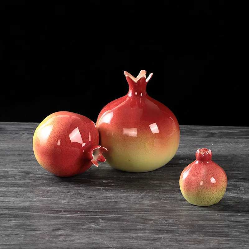 1pc Ceramic Pegranate Small Vase He Decoration Crafts Living Ro Desktop Flowerpot Decoration Off Vase Decoration Y251201