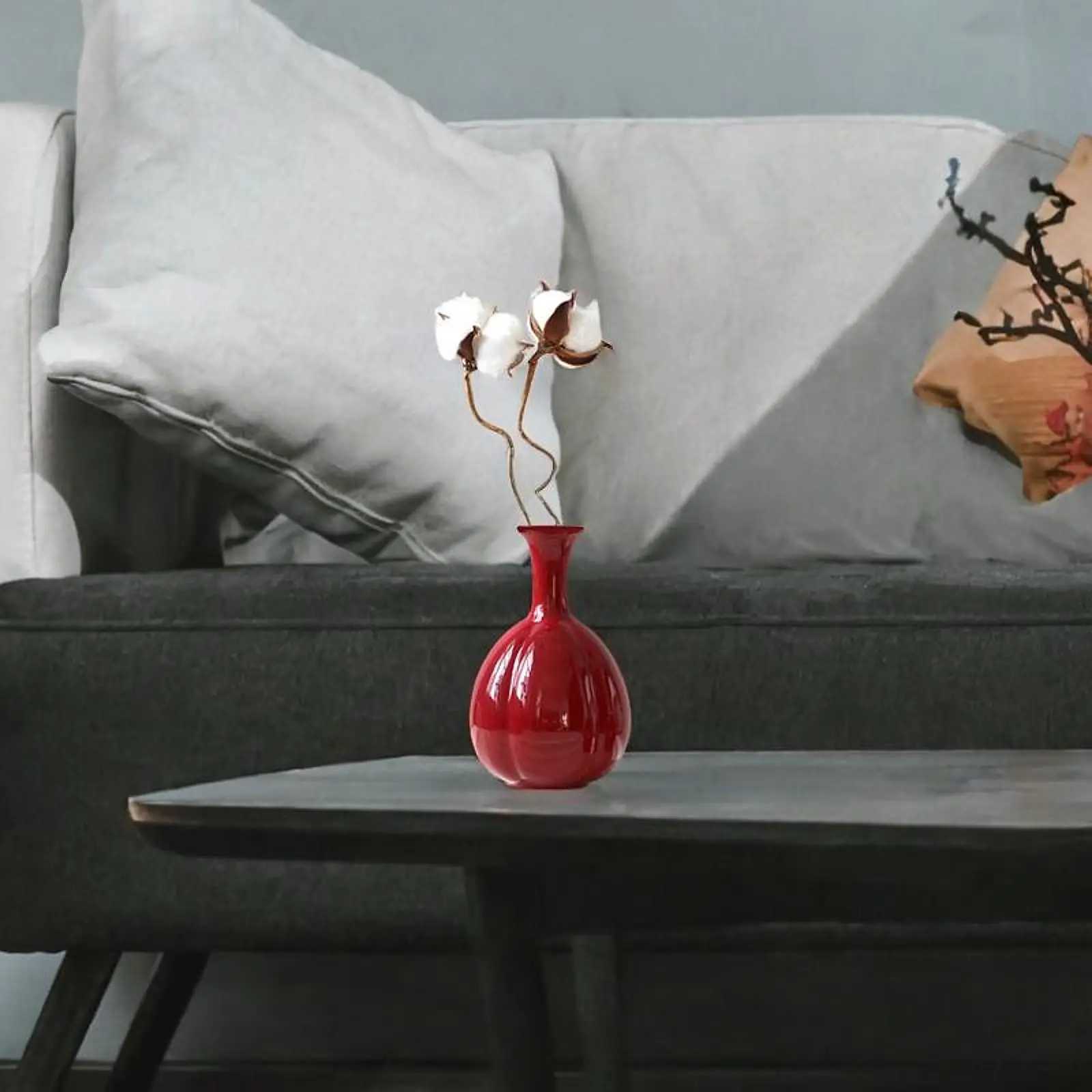 Red Ceramic Vase Decorative Vases Creative Flower Vases for Entrance Bookshelf Farmhouse Ceramic Red Vase Creative Living Ro Y251201