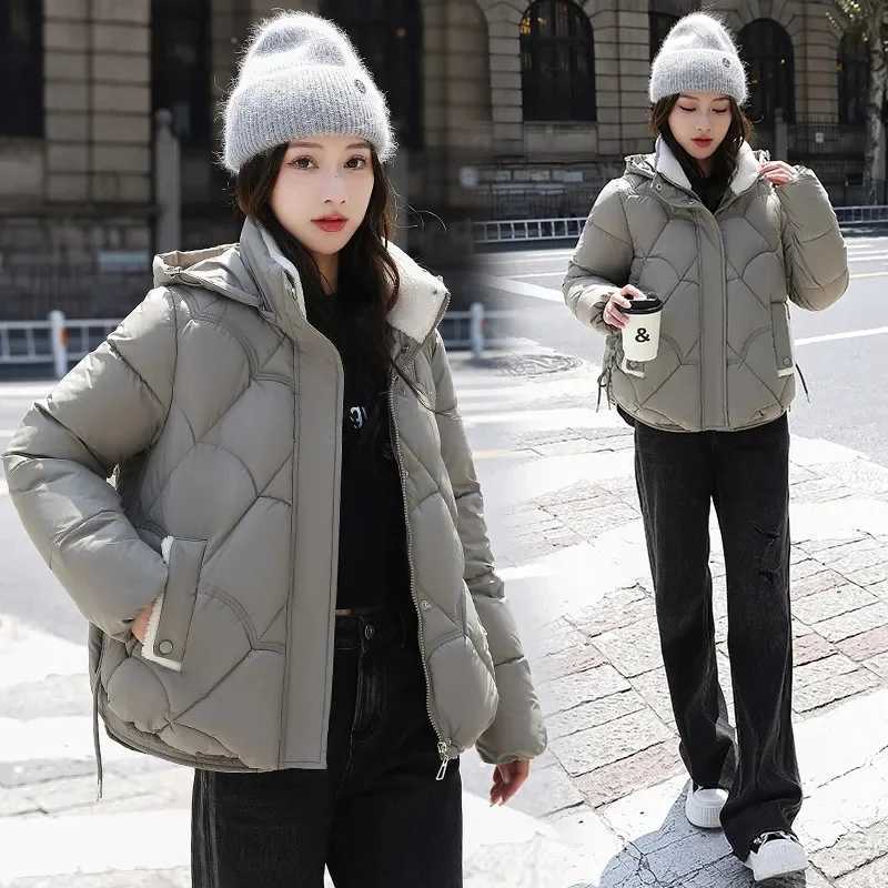Loose Fit ort Puffer Jaet Womens Cotton down Jaet Thiened Bread Sle Coat Korean Version Large Size Stand CollarT251201