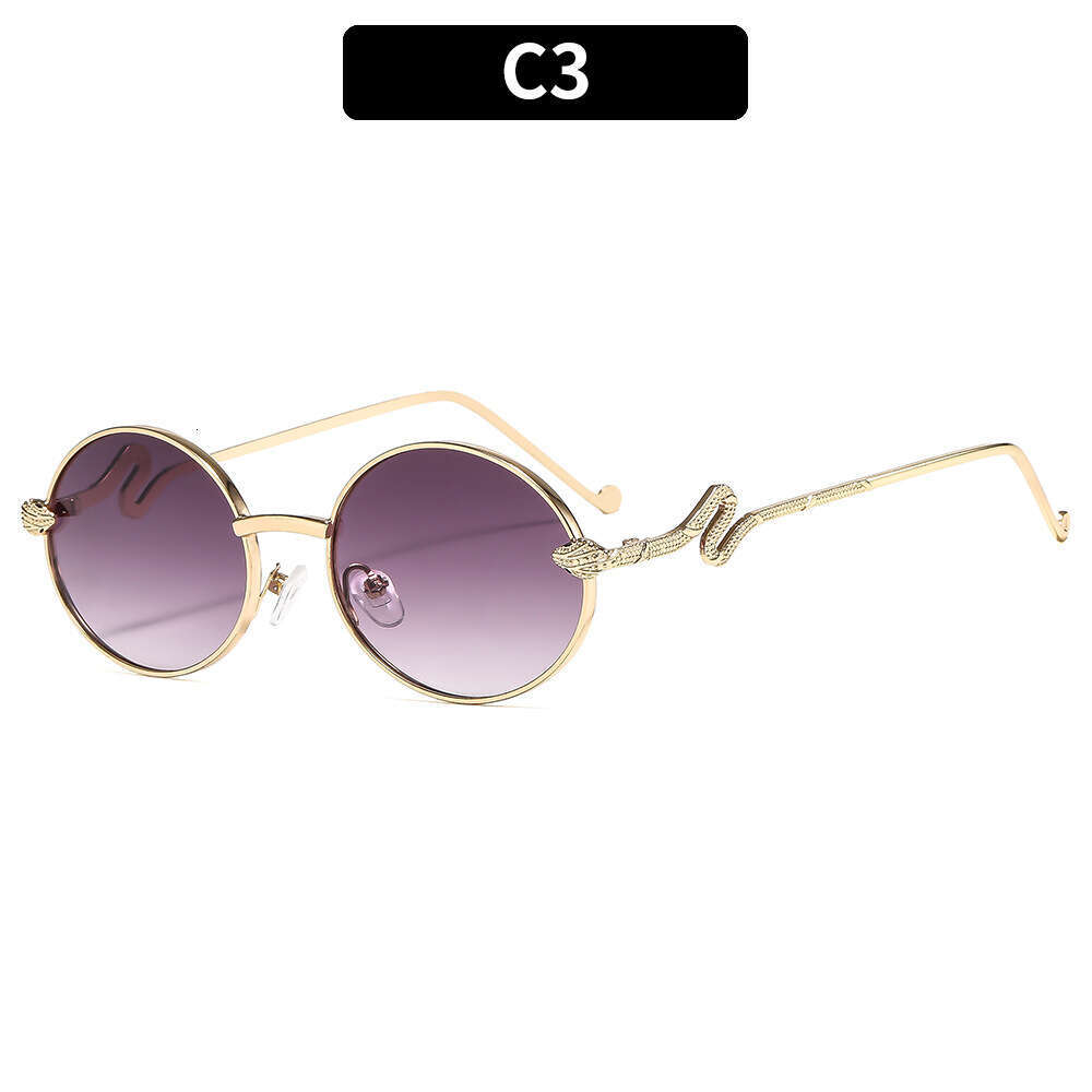 new metal retro round frame sunglasses with snake shaped decorative legs highend womens sunglasses sun visors anti blue light