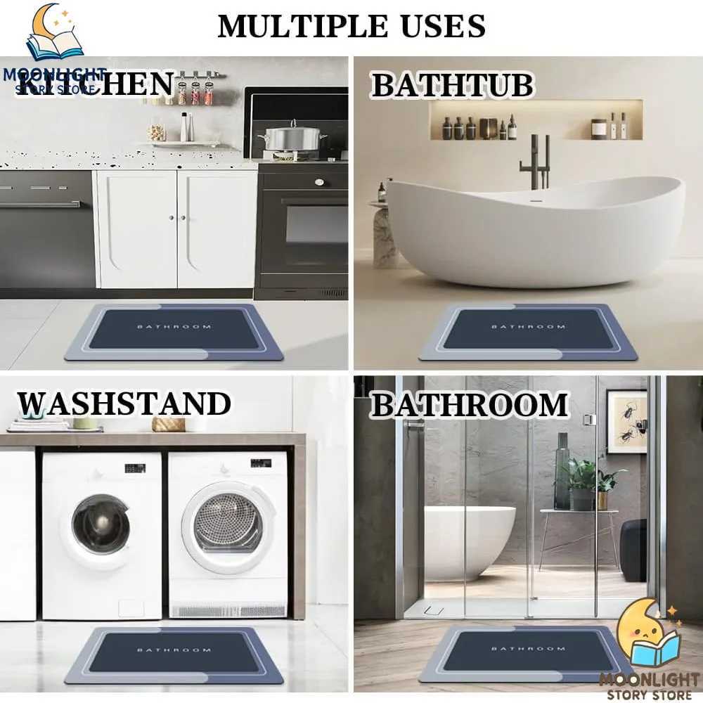 Bath Mats Moderni Magic Mat Bathro Rubber Anti Slip Quick Drying Absorbent Bathro Rug Shower Ro Rugs for Bathtub Sink H251129