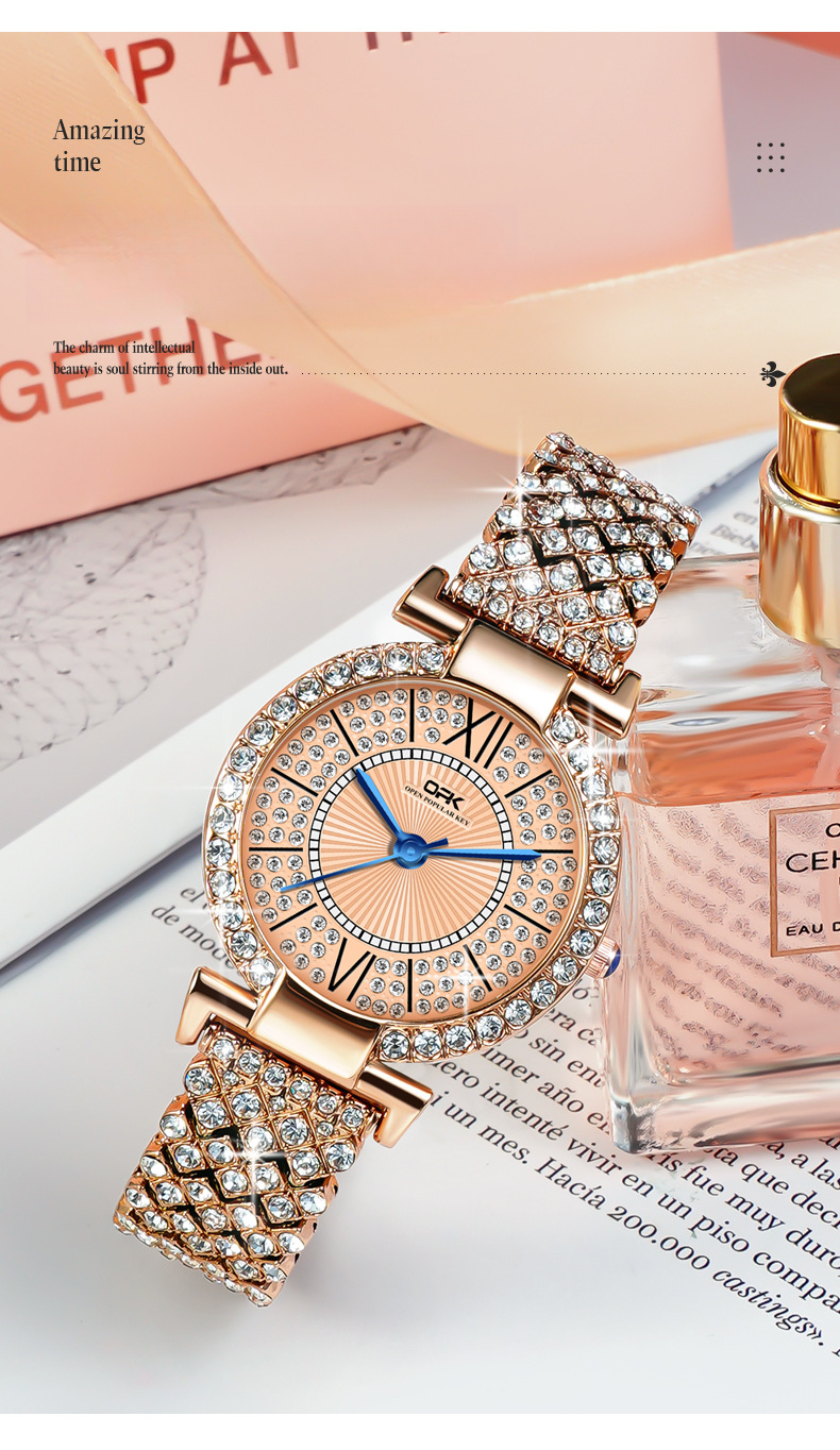 OPK Free Shipping New Designer Watch Manufacturer Wholesale Cross-border Hot Selling Diamond-studded Elegant Fashion Quartz Watch Women's Watch F