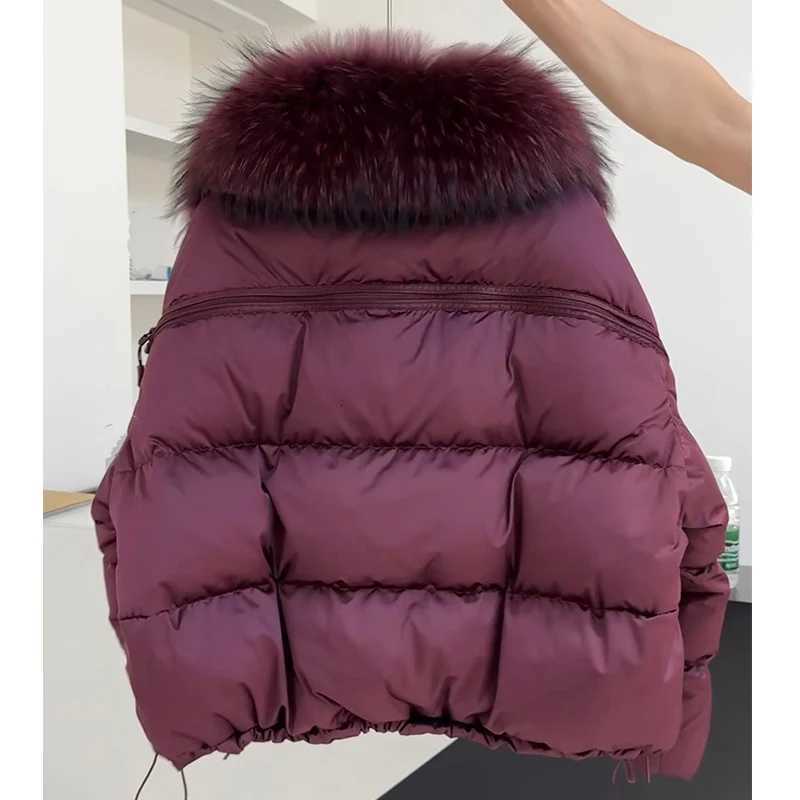 2025 Fashion Winter Women Goose Down Jacket Natural Raccoon Fur Collar Coats Parka Puffer Jackets Outwear CoatsT251201