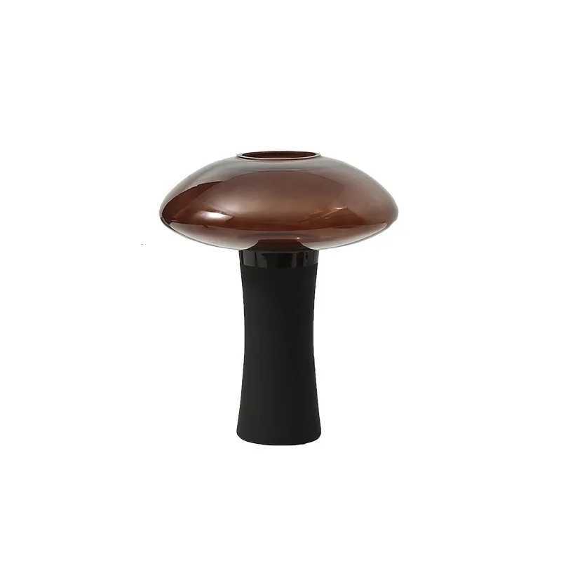 Vase Transparent shro Shape Flower Arrangement Accessories Burgundy Thin Waist Decorative Crafts Y251201