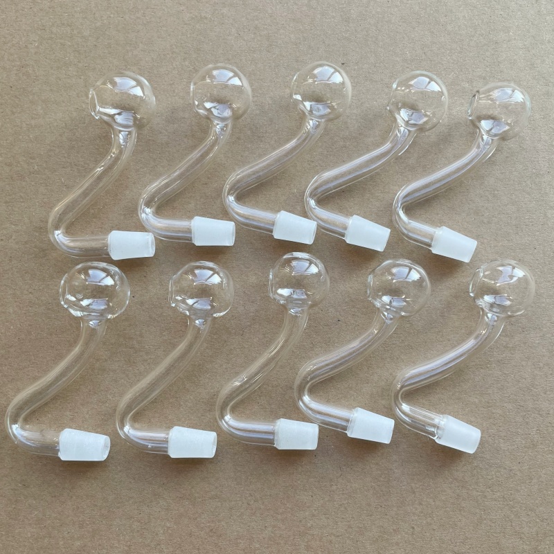 20PCS high quality glass Oil Burner Pipes 10mm male Glass pipe for smoking accessories