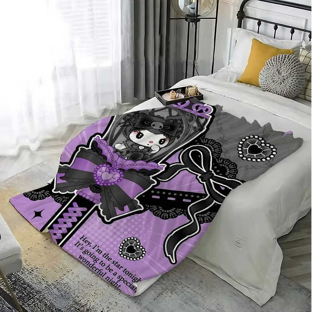 Sanrio Kawaii Magic Kuromis Cute Throw Blanket Luxury Sofa Blankets Throws Fluffy Plaid Home Interior Knee Soft Nap King Size Bed H251201