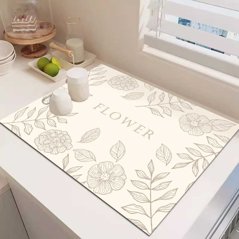 Kitchen countertop mat multifunctional drainage mat bathroom sink water absorption and control mat desktop tea cup mat Y251201