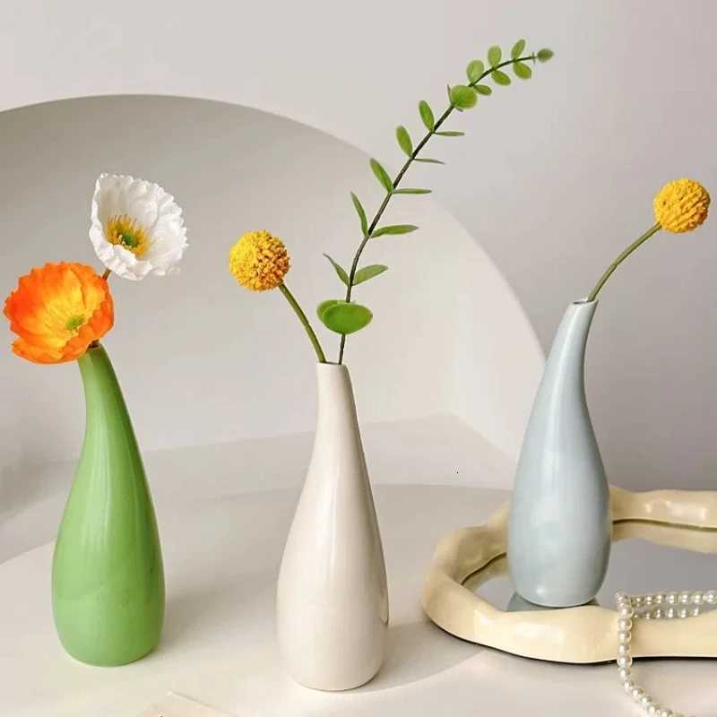 Ceramics Flower Vase Single Flower Branch Vase Creative Desk Table Decoration Ceramic Flower Bottle He Decor Decoracin Hogar Y251201