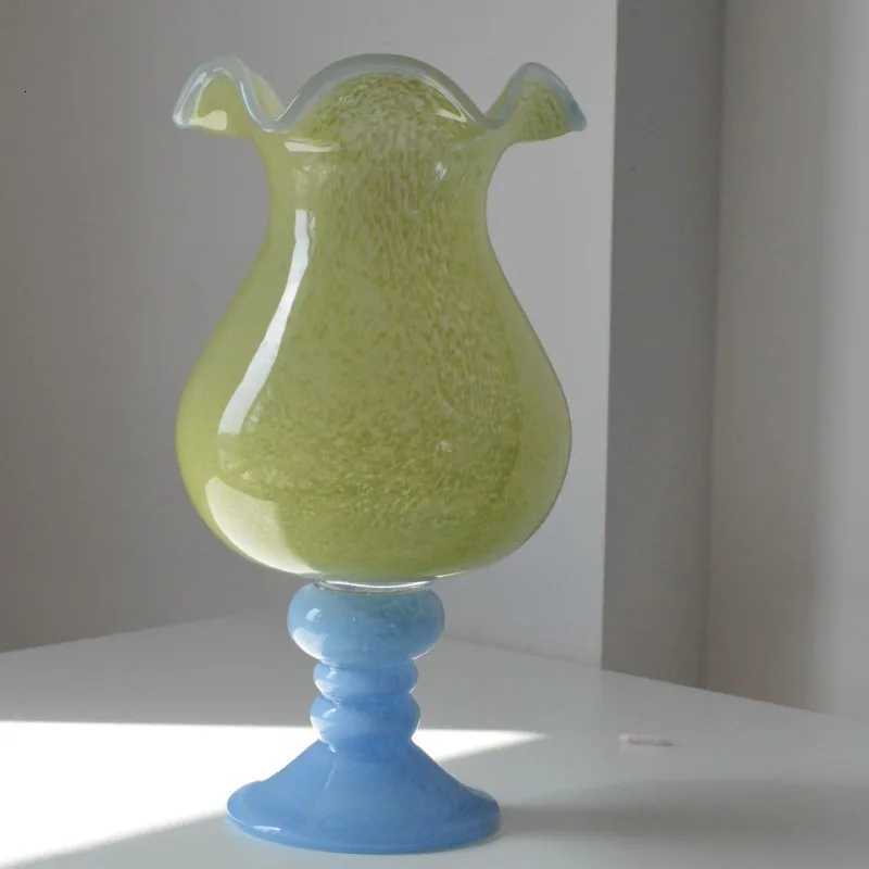 French Retro Vase Tall Lily of The Valley Wind Lamp Vase Premium Flower Arrangement Ornament Floreros Altos Y251201