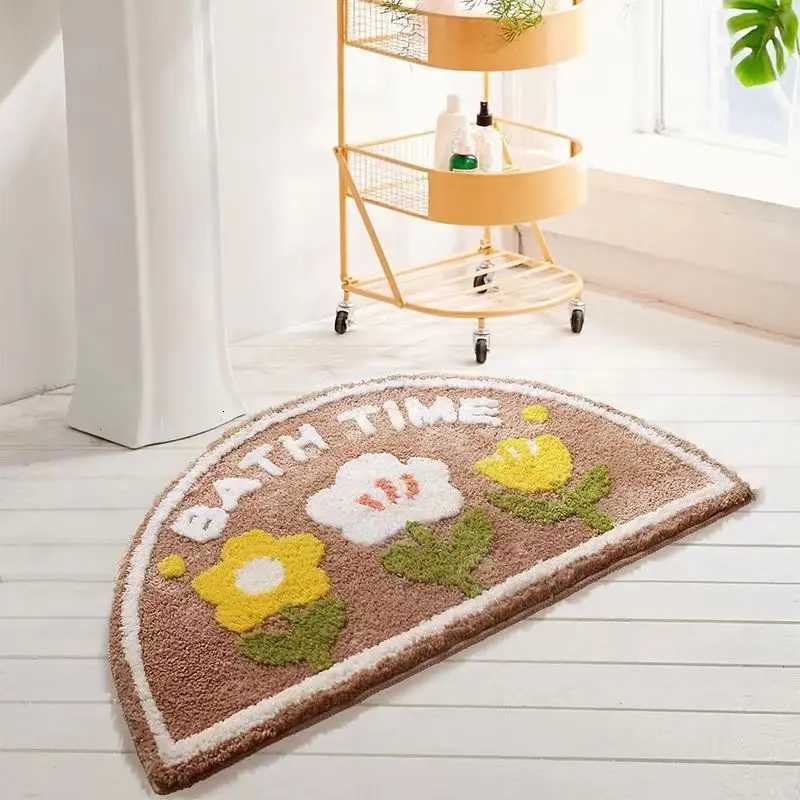 VIKAMA Able Floral Half-Circle Rug Suitable for Living Ros and Bedros Soft and Cfortable Floor Mat Interior Decor H251129