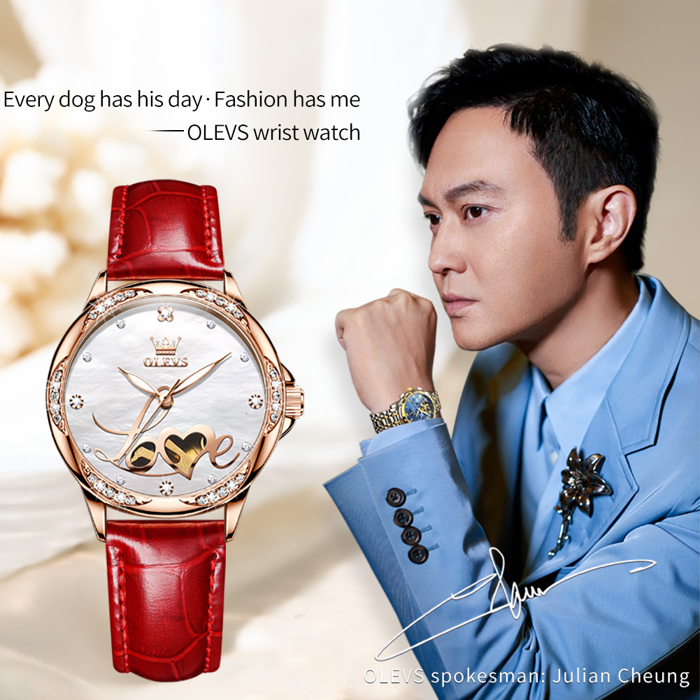 OLEVS Designer Women's Watch LOVE Skeletonized Sports Waterproof Casual Business Diamond Luminous Luxury Temperament Sports Watch Free Shipping W