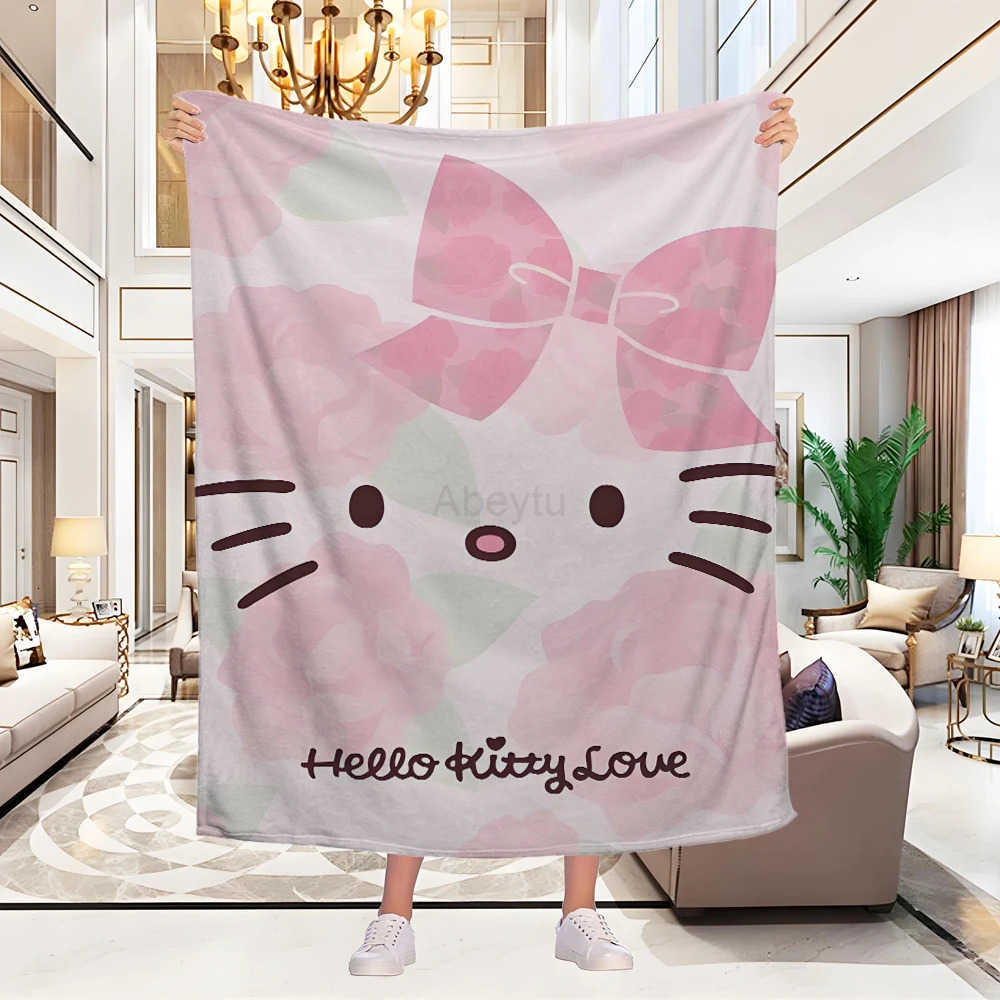 Sanrio Adult Soft Blankets Hello Kitty Plush Blanket Bed Sheet Cartoon Aircondition Nap Blanket Spring Fluffy Quilt H251201