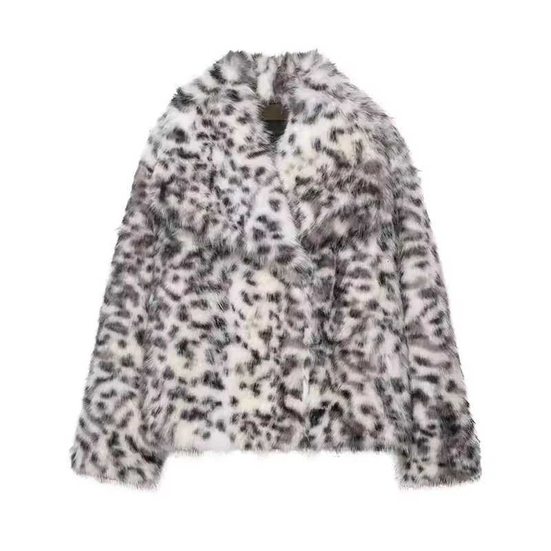 Trendix Faux Fur Leopard Print Coat For Women Winter New Warm Long Sleeve Jacket Cardigan Party Fashion Street Casual OuterwearT251201