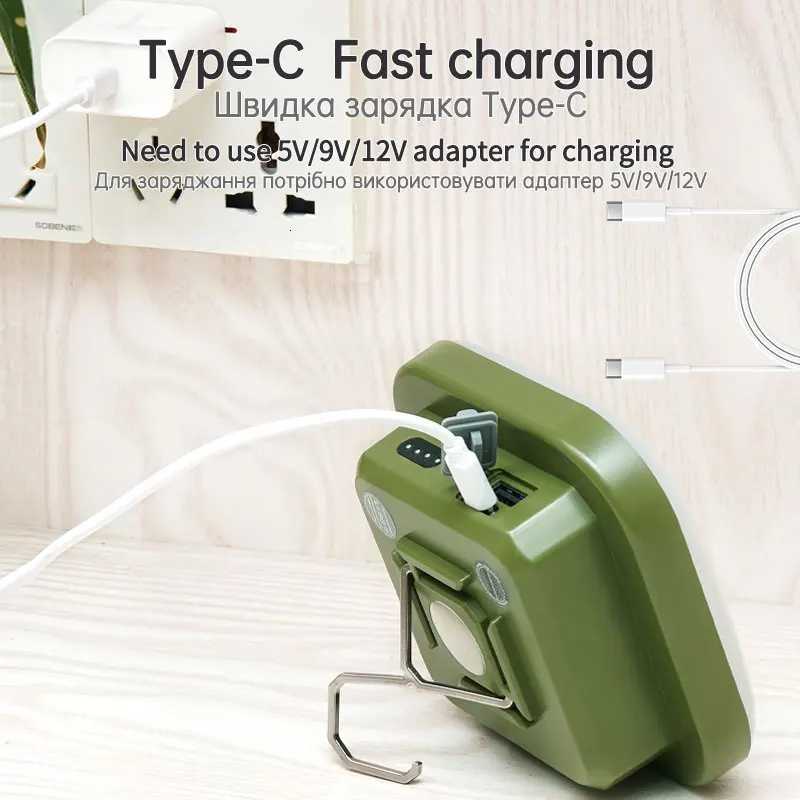 MOSLIGHTING Camping Lantern with 4 Lighting Modes Solar Charging Portable Flashlight IP65 Waterproof for Repair Working Lighting M251201