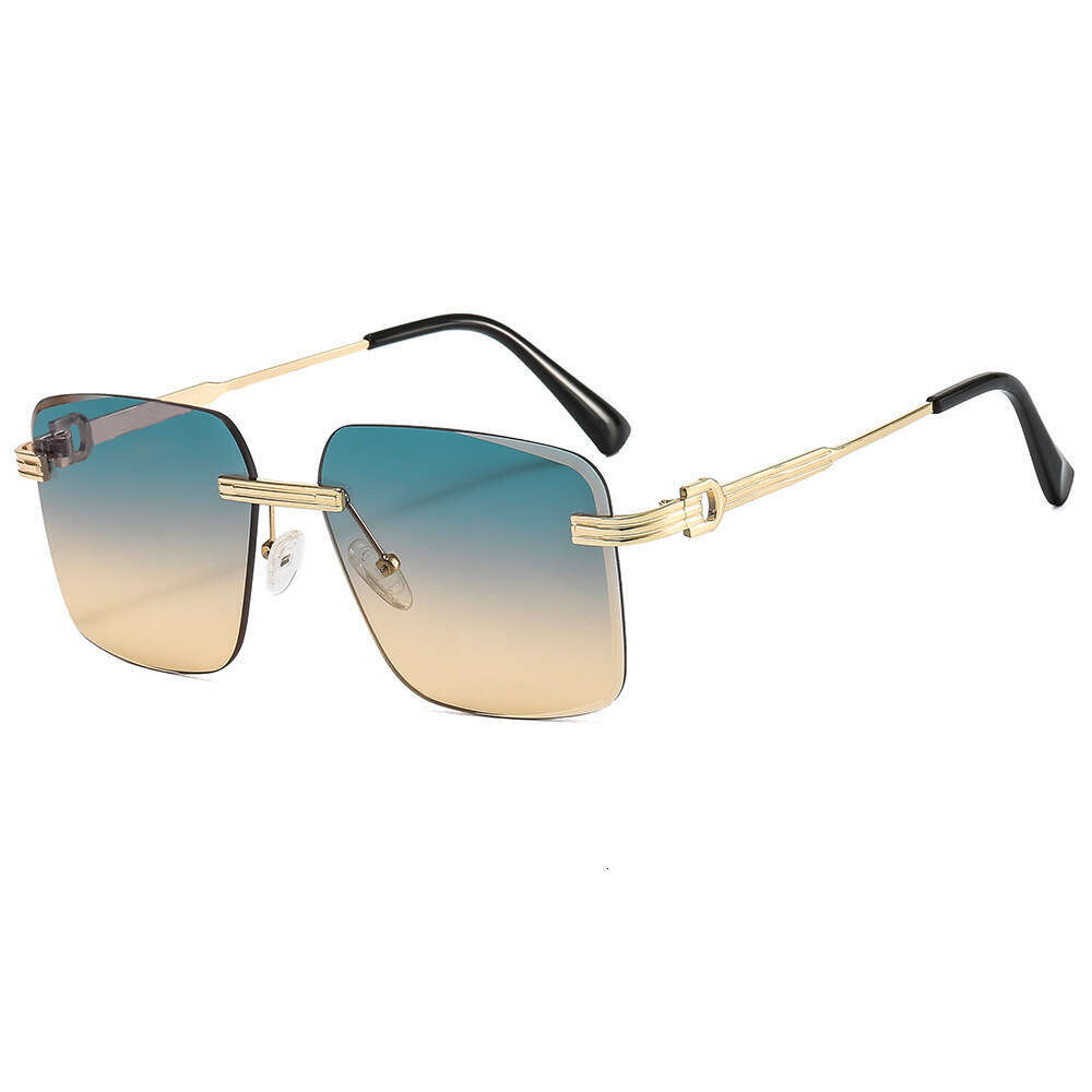 2025 Designer Women New Trendy Sunglasses Men Fashionable Black Glasses for Big Face UV Protection Rimless