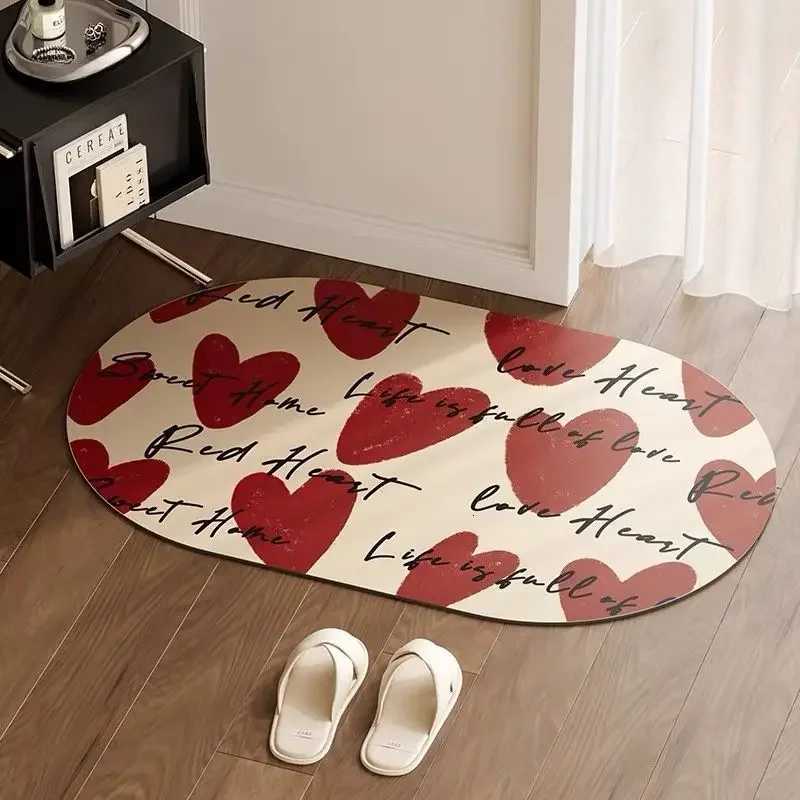 Love red door mat bathro diat d absorbent floor mat door mat simple Internet celebrity atmosphere H251129
