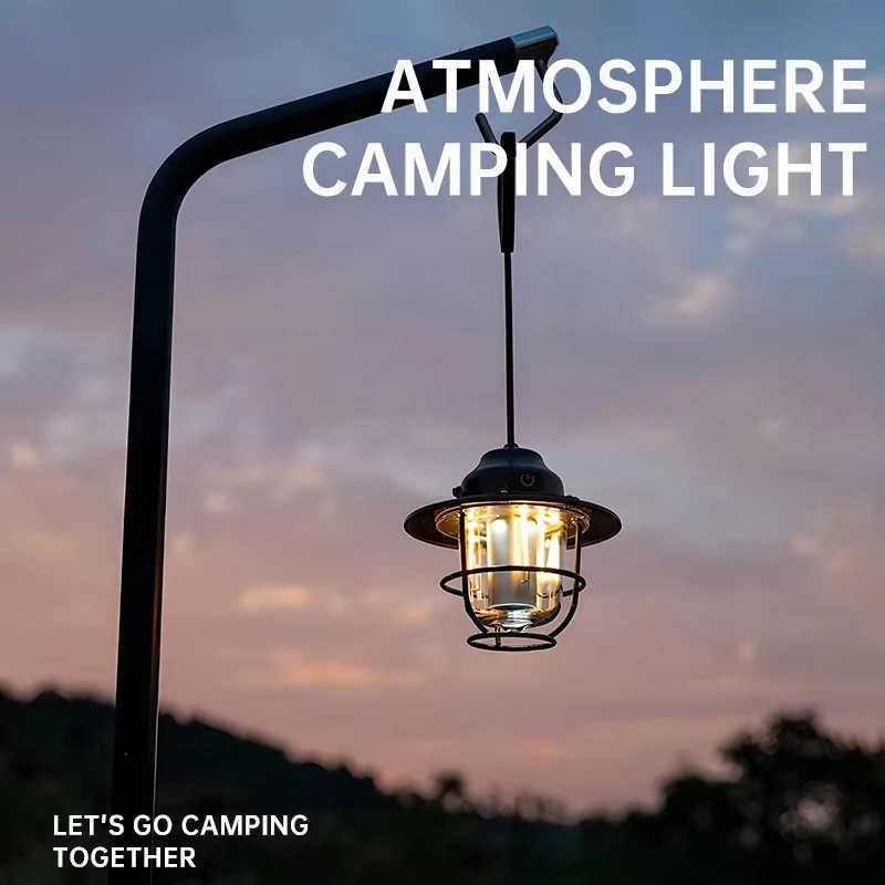 Runtime Vintage Camping Lantern - IPX4 Waterproof Outdoor Tent Light Portable Emergency Light with Warm White Ambient Light M251201