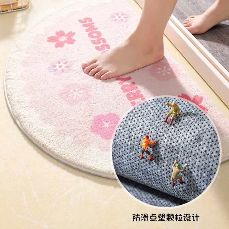Ins Simple Bath Mats Small Fresh Flowers Floor Rug He Entrance Carpet Bedro Toilet Bathro Door Absorbent Non-Slip Foot Pad H251129