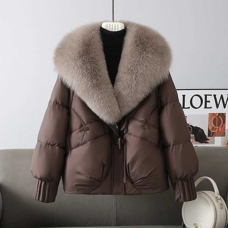 2025 Winter New Thicke Warm Parkas Removable Fur Collar Bread Coat Loose Chic Down Cotton Padded Casual Coat Womens OutwearT251201
