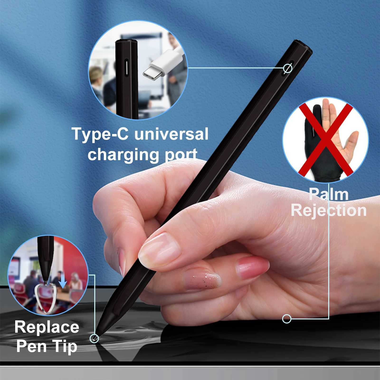 Stylus Pen for Surface USB-C Charging 4096 for Surface Pro 8 7 6 5 4 3 X/ Surface 3/Go 3 2/Laptop 4 3 2/Book 3 2 1 C251201
