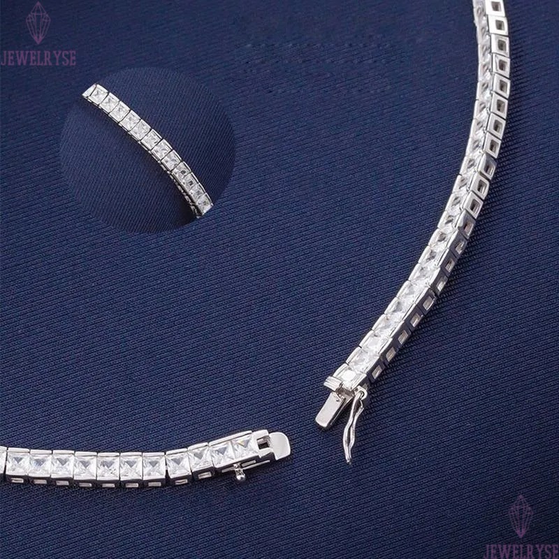 Pendant Necklaces Real 4mm With GRA Sterg Sier Moissanite Tennis Necklace Women Men Chain Fine Jewelry NecklacePendant