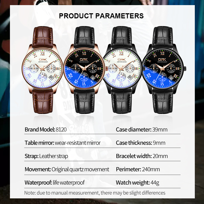 OPK Free Shipping New Designer Watch Dropshipping Manufacturer Wholesale Cross-border Hot-selling Belt Style Quartz Watches Men's Watches
