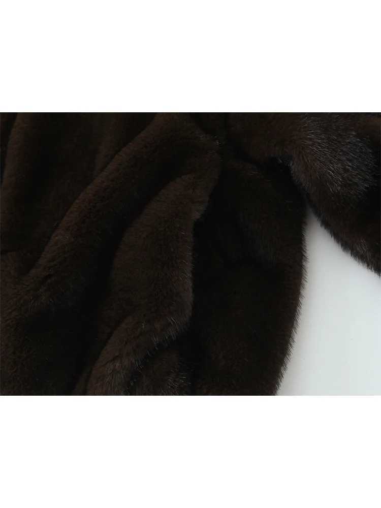 TFMLN Women O-neck Faux Fur Bomber Jacket 2025 New Vintage Solid Long Sleeve Outerwears Warm Winter Coats Woman Casual JacketT251201