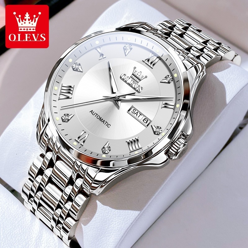 OLEVS Designer Outdoor Women's Luxury Fashion Mechanical Watches Waterproof Luminous Double Calendar Men's Business Watches Free Shipping Wh