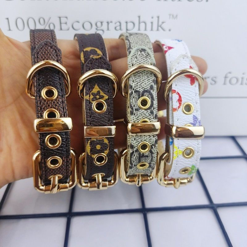 Luxury Dog Collar with Bell and Dog Tag Classic Design Adjustable Leather Pet Collar and Leash for Small Medium Dogs, Lightweight for Daily Use