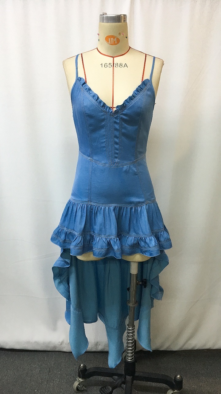 2025 Western Cow Denim Dress for Women Y2K Retro Casual Mini Dress Vintage Aztec Print Summer Beach Dress 250909