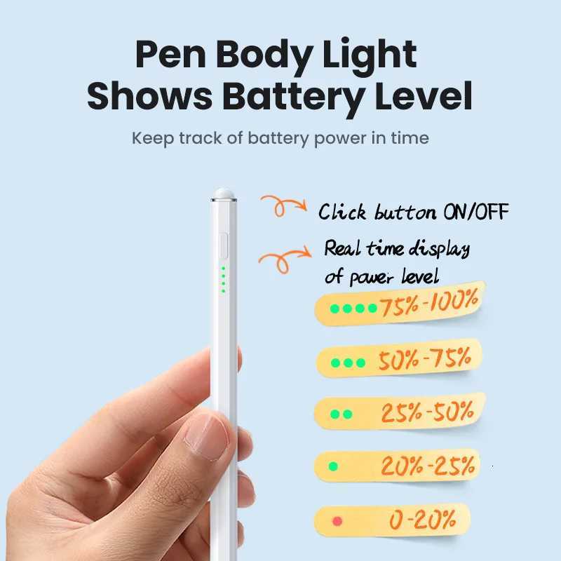 UGREEN Stylus Pen for Pencil iPad Magnetic Wireless Charging and Type C Charging Palm Rejection Tilt Pen for iPad Pro C251201