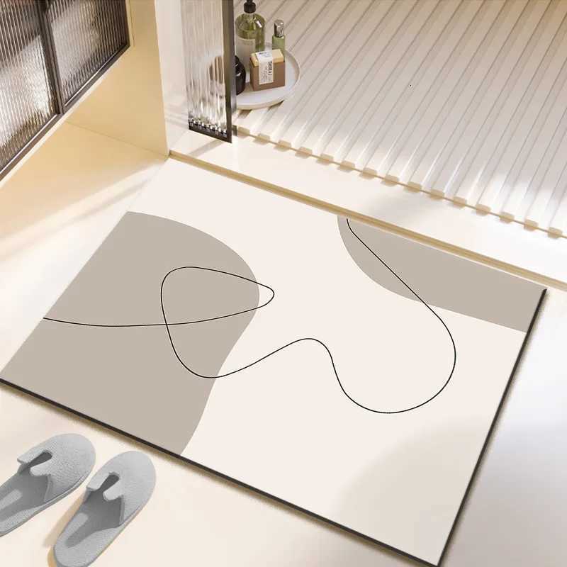 Simple Style Diatite Mats Bathro Anti Slip Foot Mat Super Absorbent Quick Dry Bathtube Carpet Toilet Rug Doormat Washable H251129