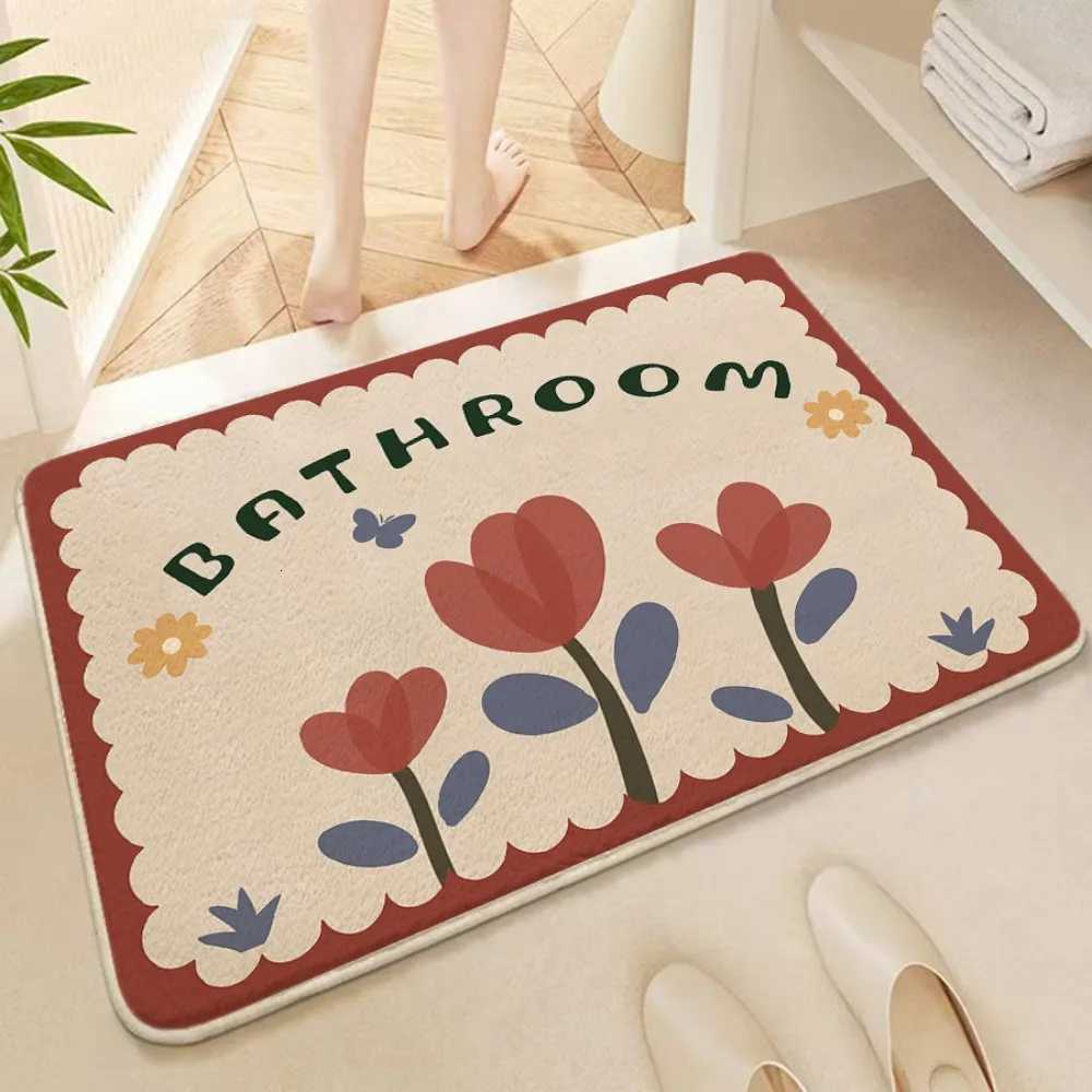 VIKAMA Daisy Pattern Bathro Carpet Non Slip Small Fresh Flower Pattern Carpet Living Ro Entrance Decora Carpet He Decora H251129