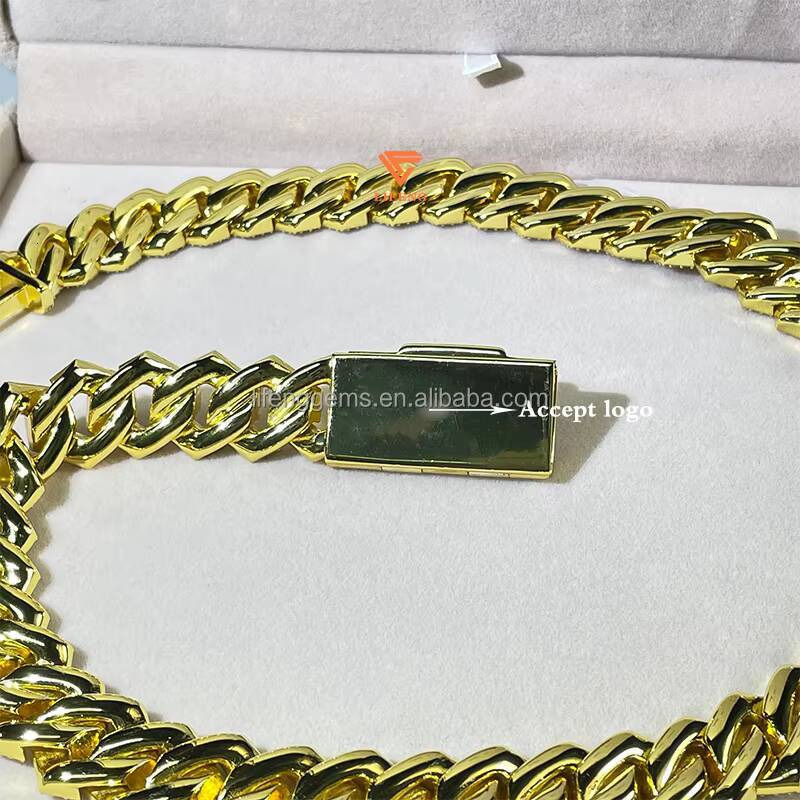 Hip Hop 925 Sterling Silver 20mm Cuban Link Chain Necklace with VVS Moissanite Diamond Iced Out for Men-for Gift or Engagement