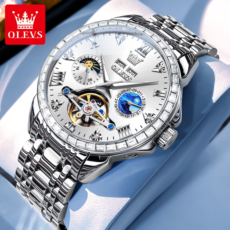 OLEVS Designer Fashion Business Watch Waterproof Luminous Luxury Mechanical Watches Men's Outdoors Sports Watches Free Shipping Wholesale