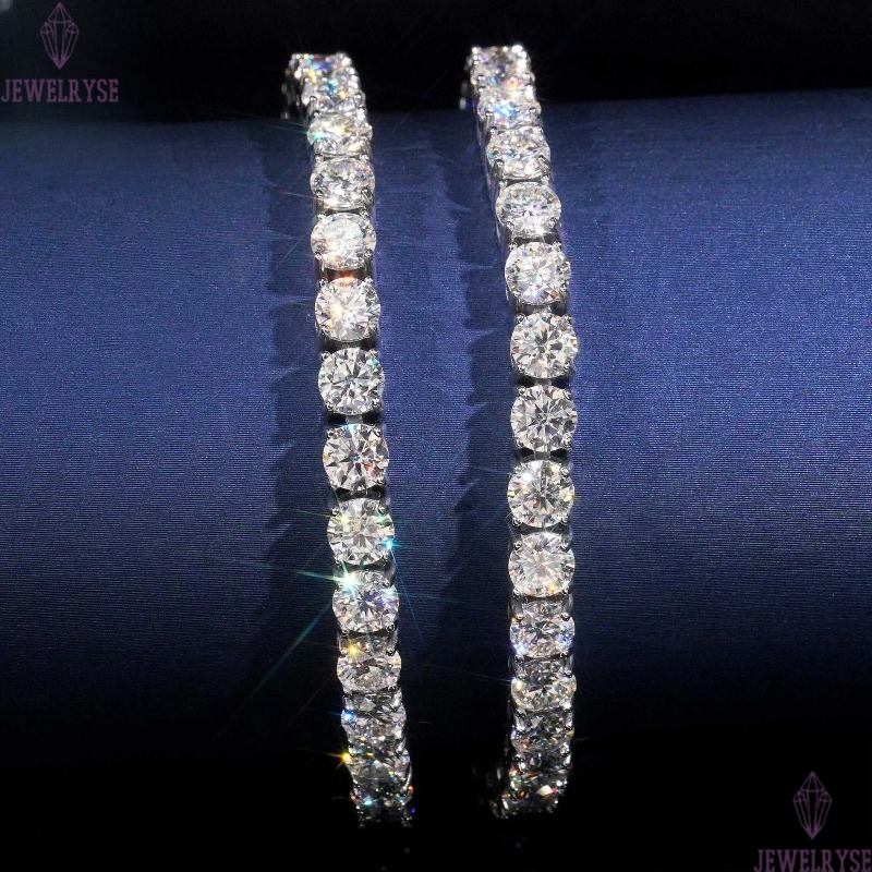 RTS 316L Never Tarnish Chain Stainless Steel VVS Moissanite Lab Dia 4mm 5mm Tennis Bracelet