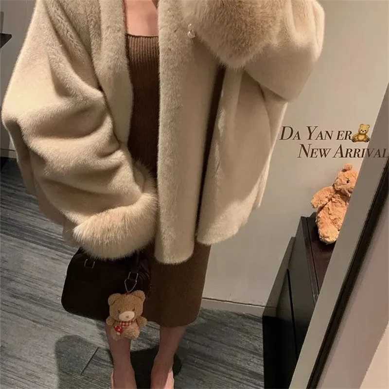 2025 Autumn And Winter New Environmentally Friendly Faux Mink Fur Coat Womens Socialite Style Loose Fit fashionable coatT251201