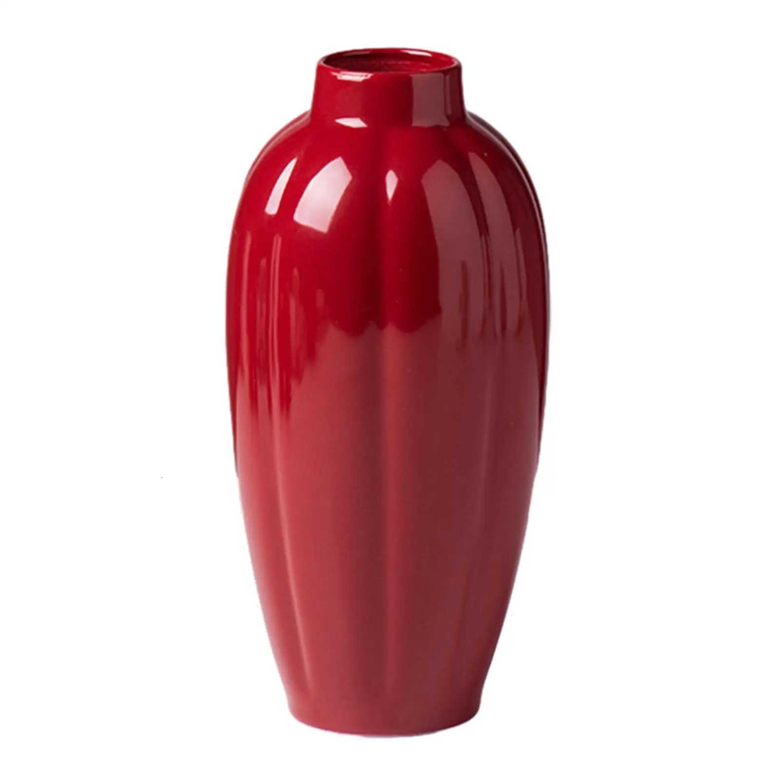 Ceramic Red Vase Desktop Ceramic Vase Rustic Small Red Vase Flower Vases for Bedro Kitchen Farmhouse He Off Y251201