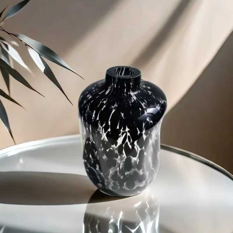 Transparent Black Leopard Print Polka Dot Vase Concave Texture Flower Vase Hydroponics Terrarium He Decoration Y251201