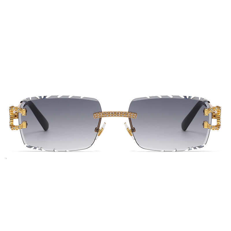 New Diamond-Studded Edge-Cut European and American Trendy Cross-Border Exclusive for Eyewear Manufacturers Wholesale Sunglasses