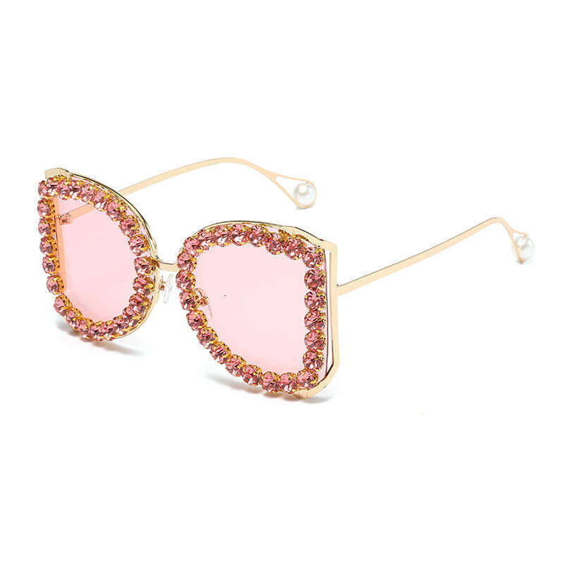 European and American New Style Diamond-Studded High-End Luxury Cross-Border Trend Women's Large Frame Sunglasses