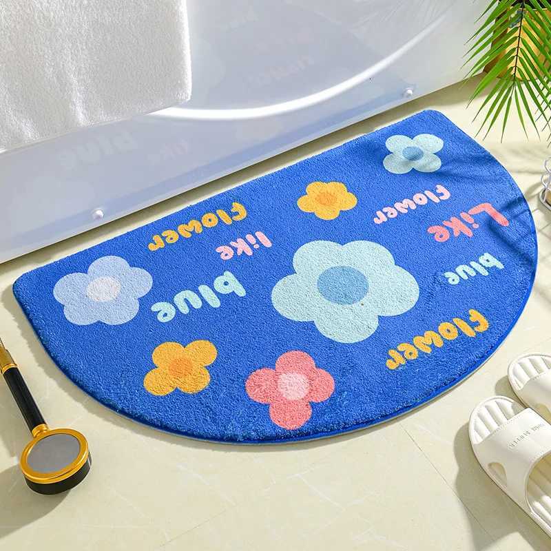 Ins Simple Bath Mats Small Fresh Flowers Floor Rug He Entrance Carpet Bedro Toilet Bathro Door Absorbent Non-Slip Foot Pad H251129