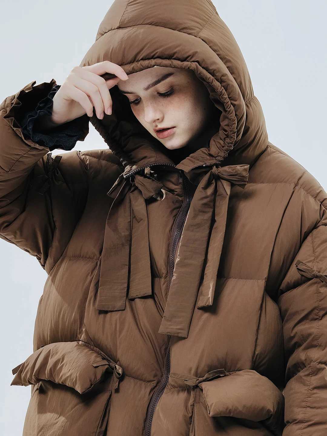 IMAKOKONI original design winter warm mid-length thickened coat pocket down jacket 234380T251201