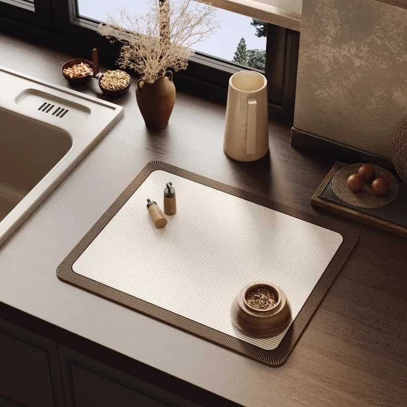 Minimst Premium Kitchen Counter Drying Mat Solid Color Quick-Dry Absorbent Rubber Sink Bar Mat Non-Slip Table Mat Y251201
