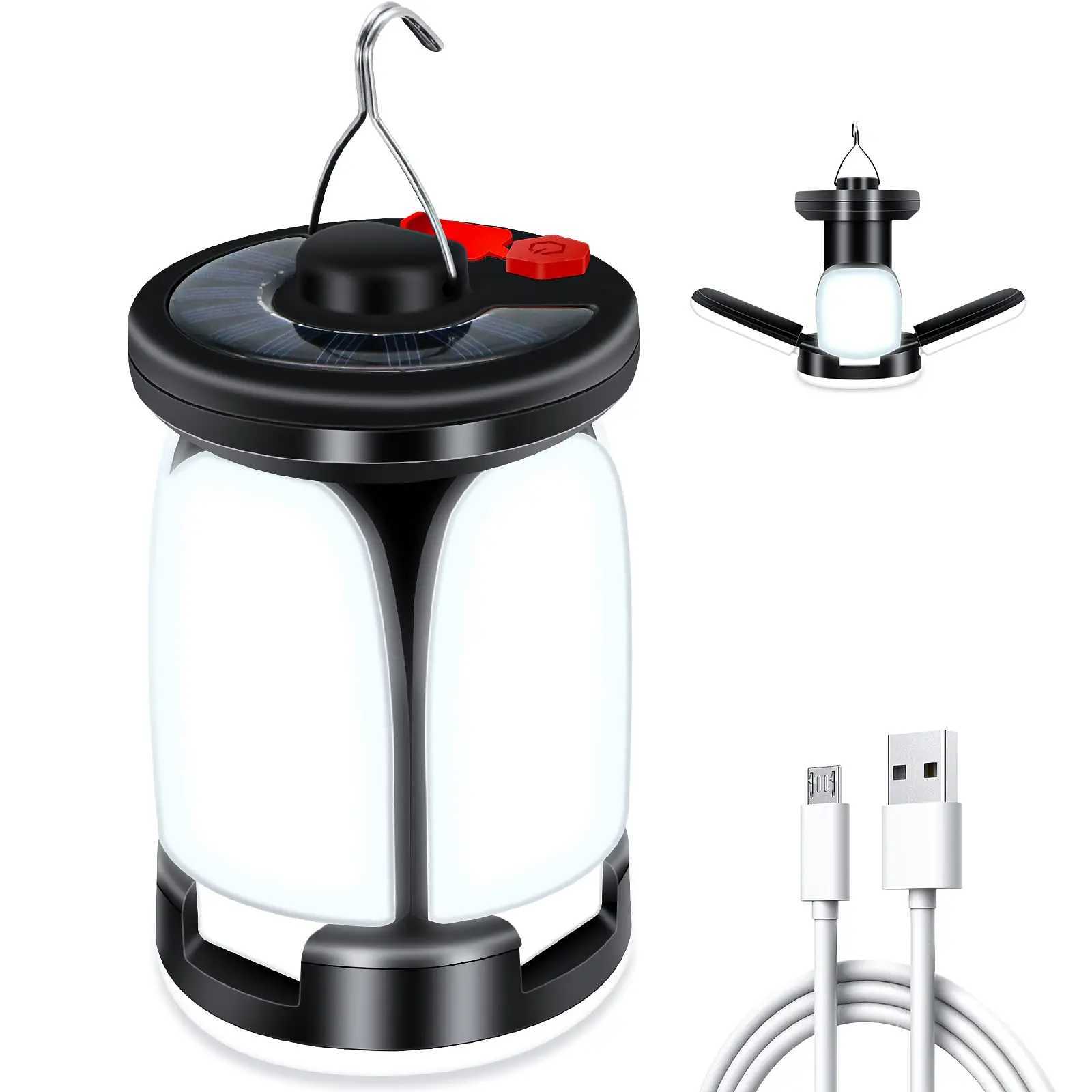 Outdoor Camping Lantern LED Light 6 Modes 60 LED Ultra Bright Tent Light USB Solar Rechargeable Fishing Hiking Party Camp Light M251201