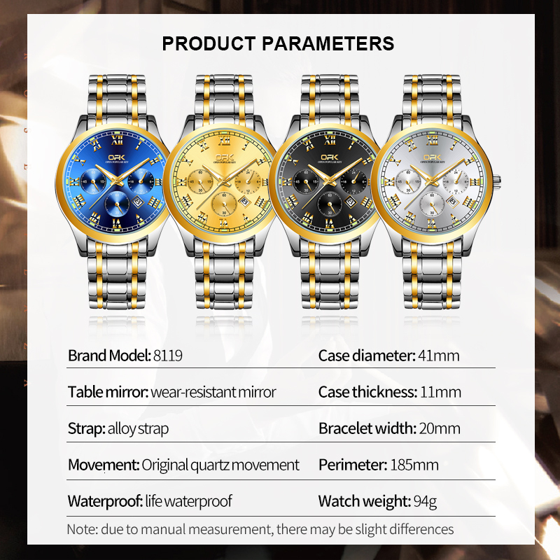 OPK Free Shipping New Designer Watch Manufacturer Hot Selling Dropshipping Cross-border Luminous Quartz Watch Men's Watch Male Watch