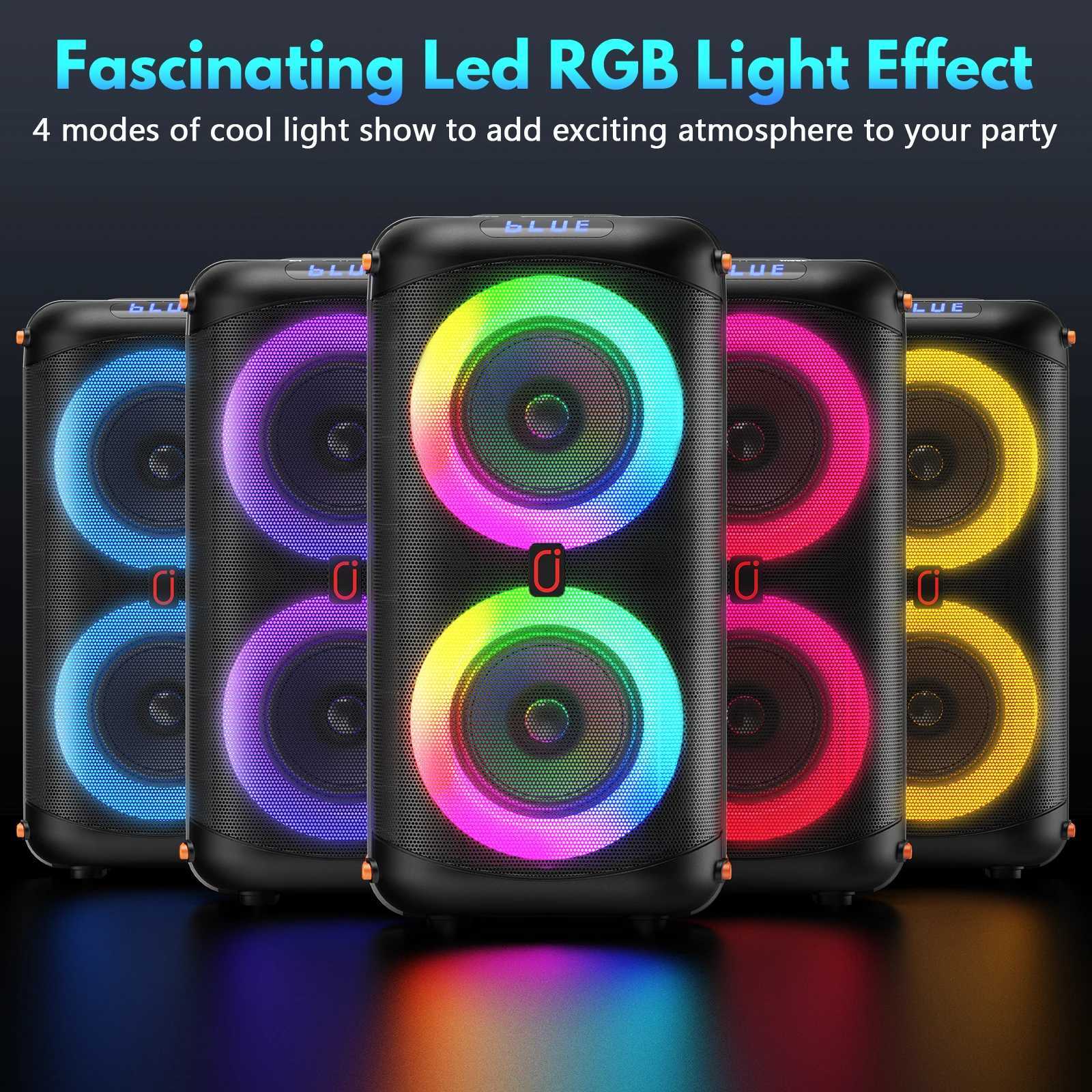 T27 Wireless Speaker Karaoke Machine with 2 Microphone Home Karaoke Party Speaker with Led Light M251201